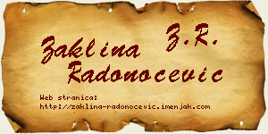 Žaklina Radonoćević vizit kartica